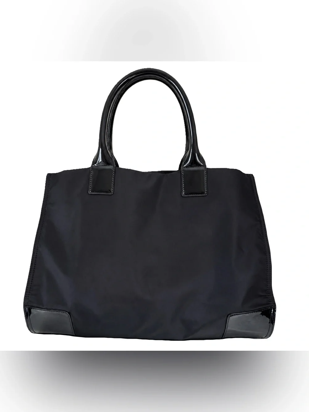 Tory Burch Ella black nylon & leather large tote